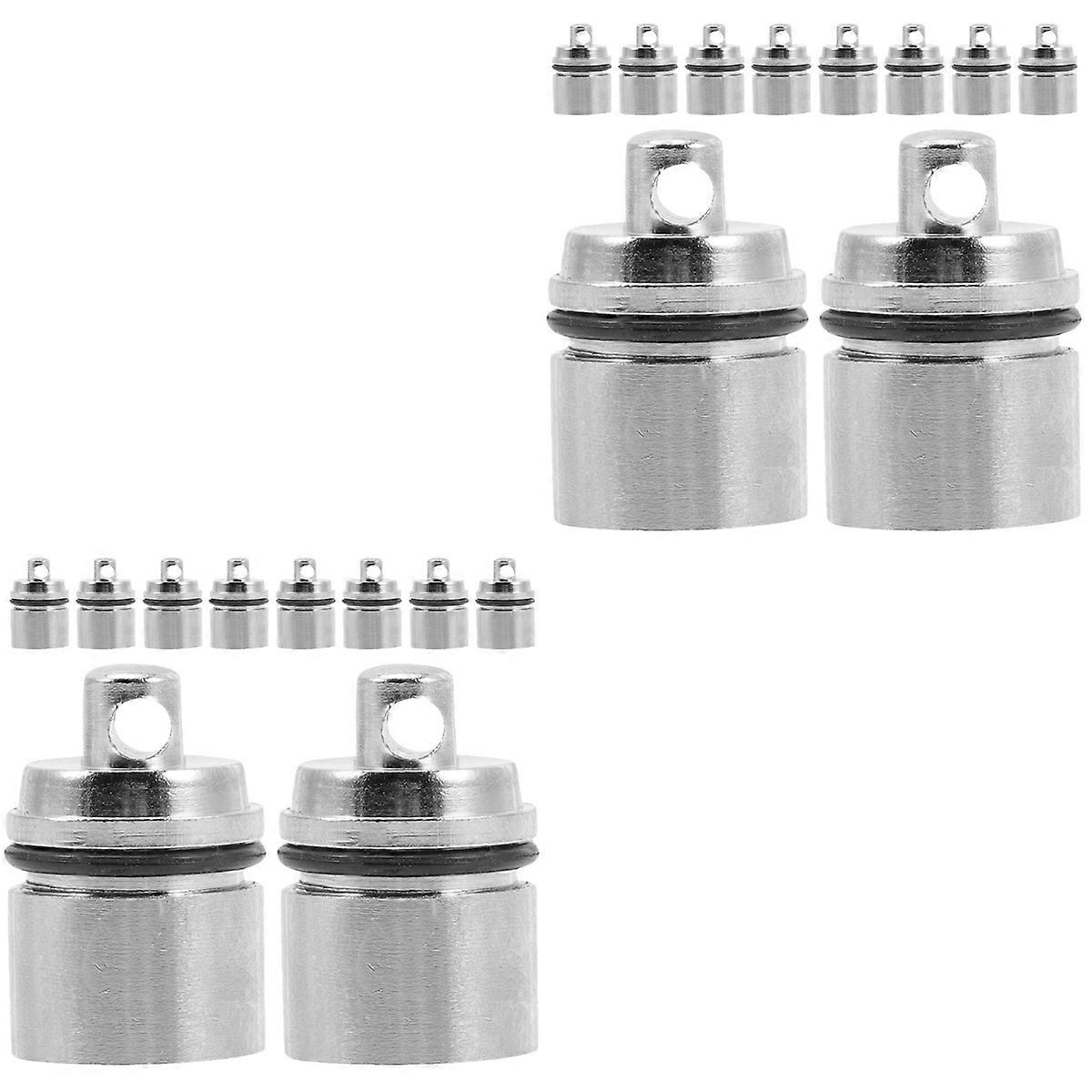 Mini Keychain Flashlight for Lighting 20Pcs Silver Portable Key Rings