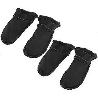 Black Plush Clogs Shoes for Winter Insert 2Pairs