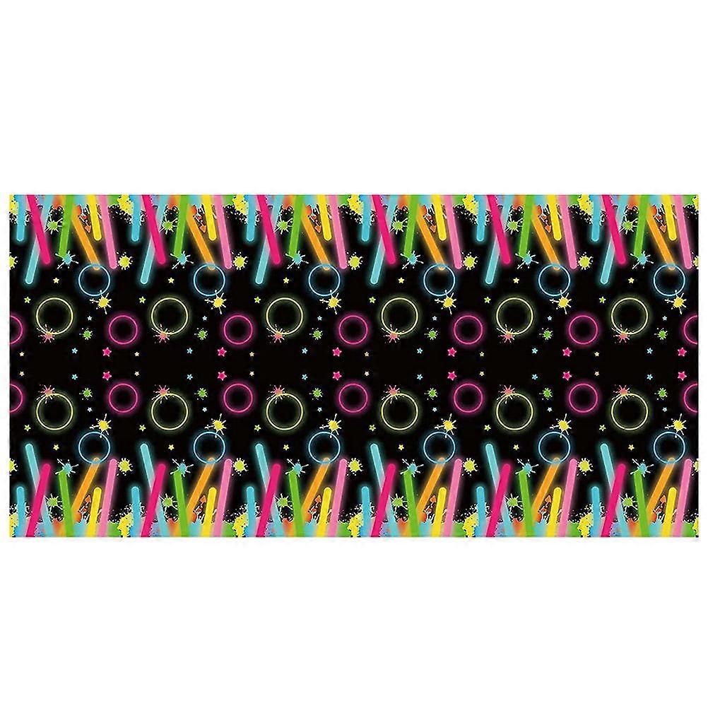 Fluorescent Bar Pattern Party Tablecloth for Decor Disposable Table Cover