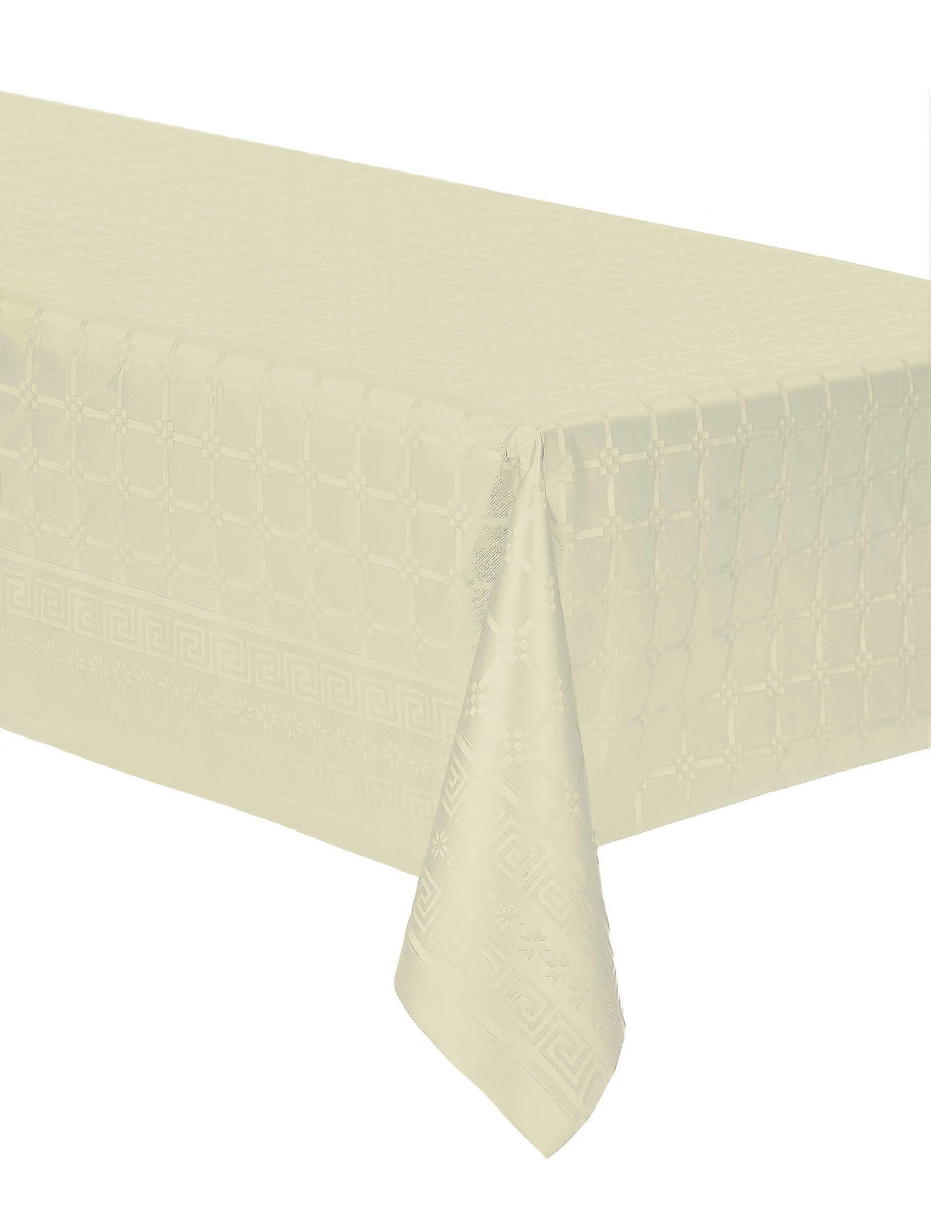 Ivory damask paper roll tablecloth 6 m