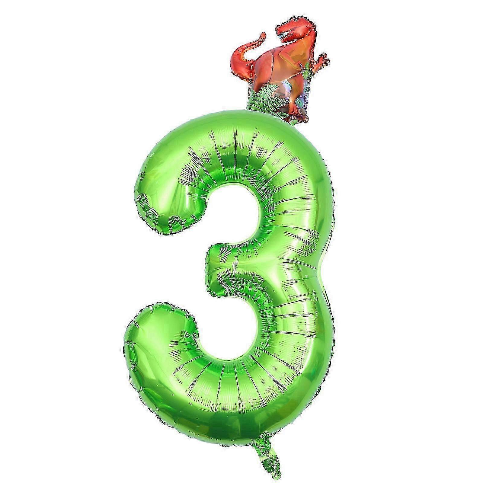 Chic Dinosaur Foil Numeral Balloon