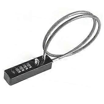 Antivol de vélo à câble en acier avec combinaison à 4 chiffres - Antivol flexible (noir)