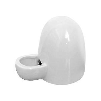 Comedouro compacto de cerâmica para hamster com design estável.