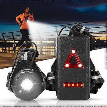 Fahrrad-Nachtlauflichter, wiederaufladbares USB-Brustlicht mit 90 einstellbarem Abstrahlwinkel, 500 Lumen wasserdichte ultrahelle Sicherheitslampe mit reflektierender