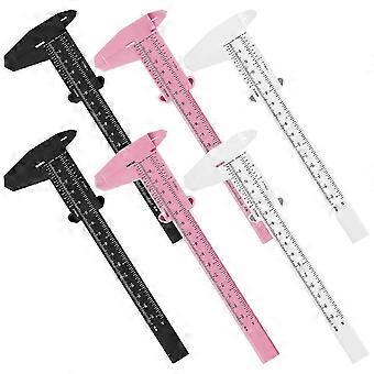6 stks Wenkbrauw Meetliniaal Nierenmaat Schuifmaat Dubbele Schaal Wenkbrauw Mapping Tattoo Tool Draagbaar Professioneel voor Make-up Artiesten Beginners