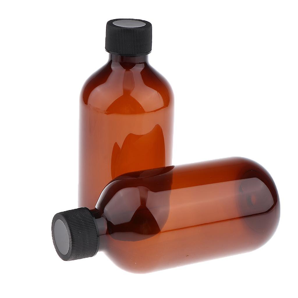 2Pcs Empty Lotion Toner Bottles Shampoo Hair Conditioner Containers Brown