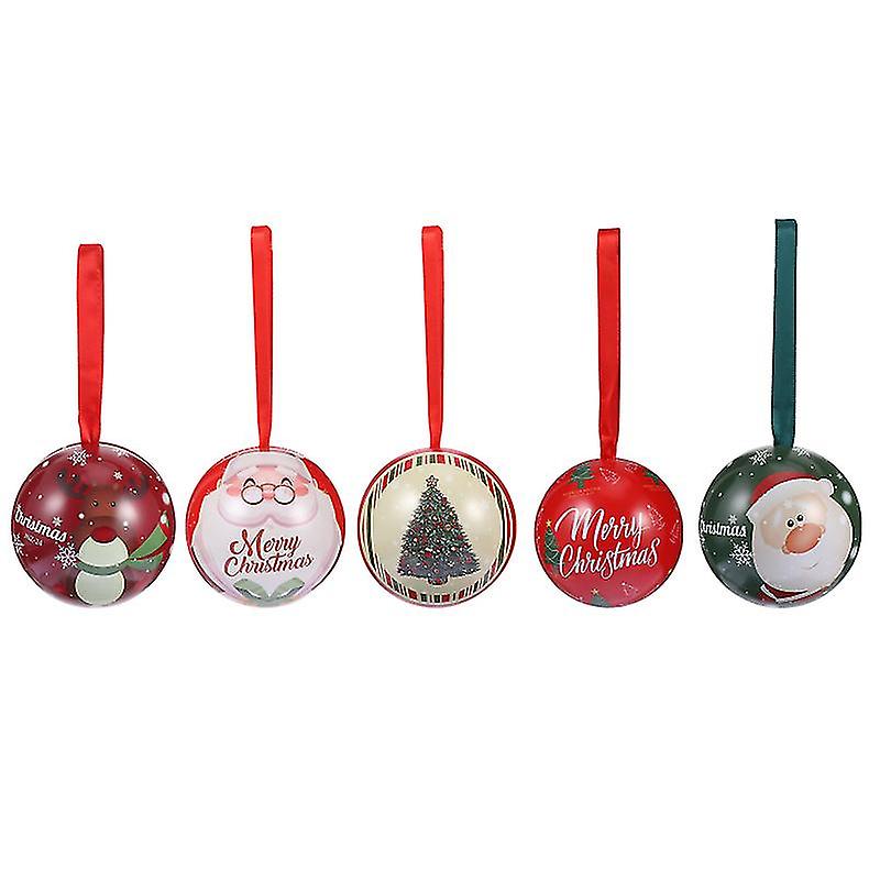 5 قطع عيد الميلاد موضوع تخزين مربع الإبداعية حلوى صفيح مربع جولة حاوية @bugu