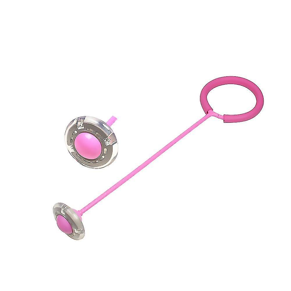 Pink Funny Bouncing Balls One Foot Flashing Skip Jump Ropes Sports Swing Toy