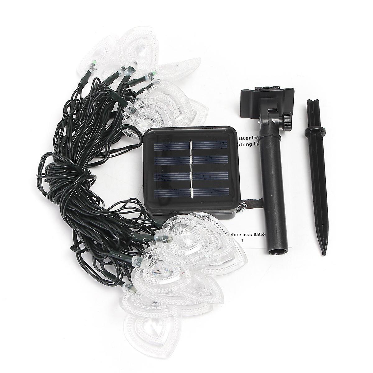 Solar Power 8 Modes 20 Led Heart String Lights For Outdoor Garden Wedding Party Holiday Decor