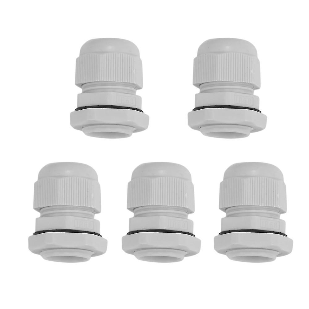 5 X M20 20mm White Waterproof Compression Cable Stuffing Gland Lock
