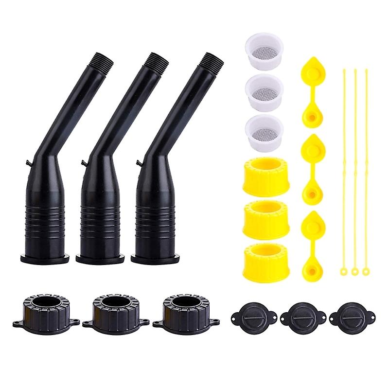 Rigid Gas Can Spout Nozzle Kit For Old Style Water Jugs Plastic Gas Cans 1 Set/3 Sets With Vent Cap Screw Collar Caps