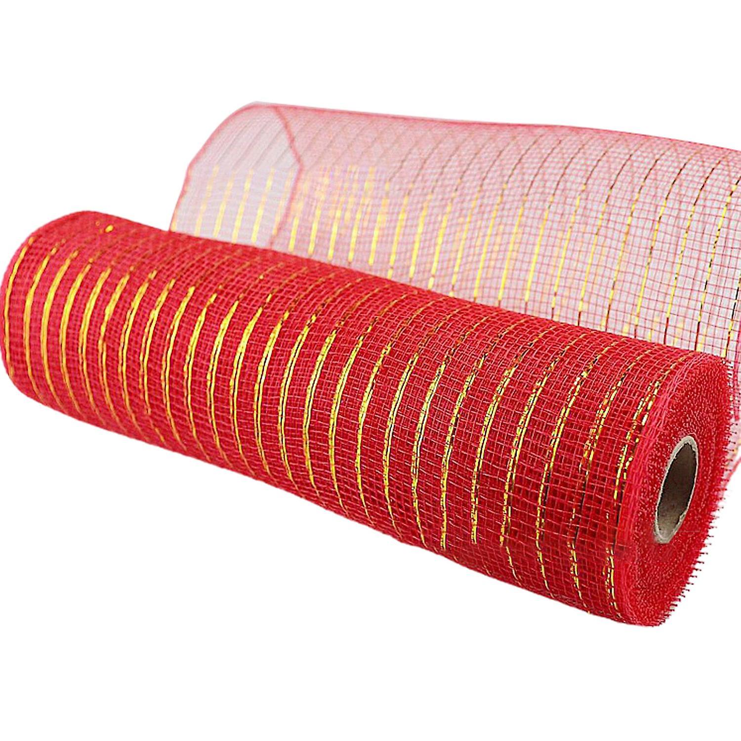 1 Roll Good Woven Bright-colored Wrapping Mesh DIY Practical Festive Touch Ribbon Mesh for Christmas