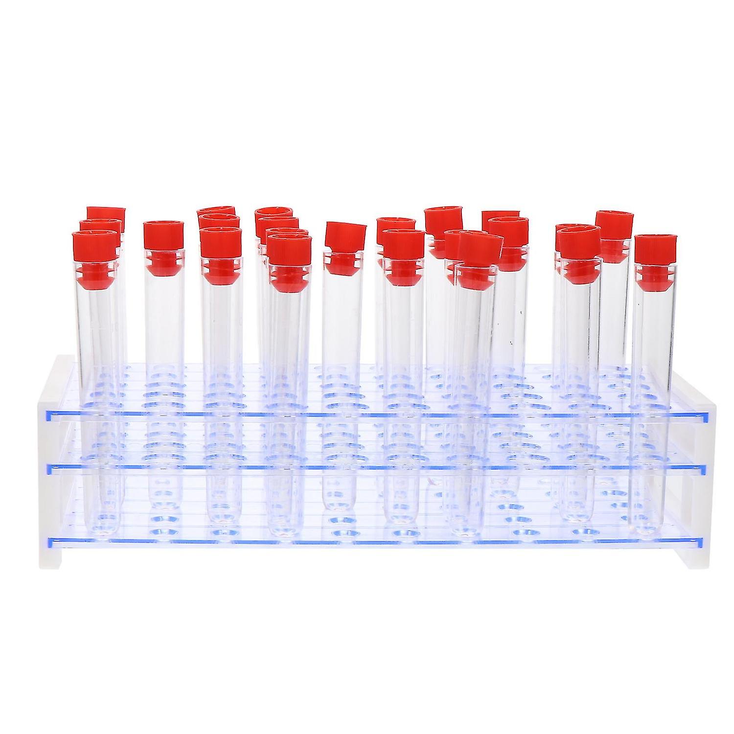 1 Set Graduated Test Tube Plastic Tubes With Screw Caps