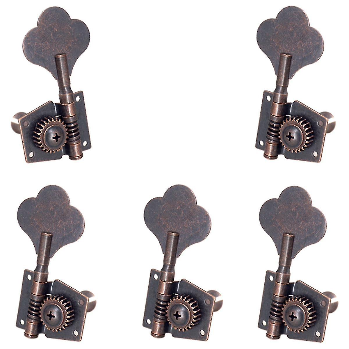 5pcs Guitar Vinta Open Tuning Key Pegs Tuners 1l4r For 5 Strings Red