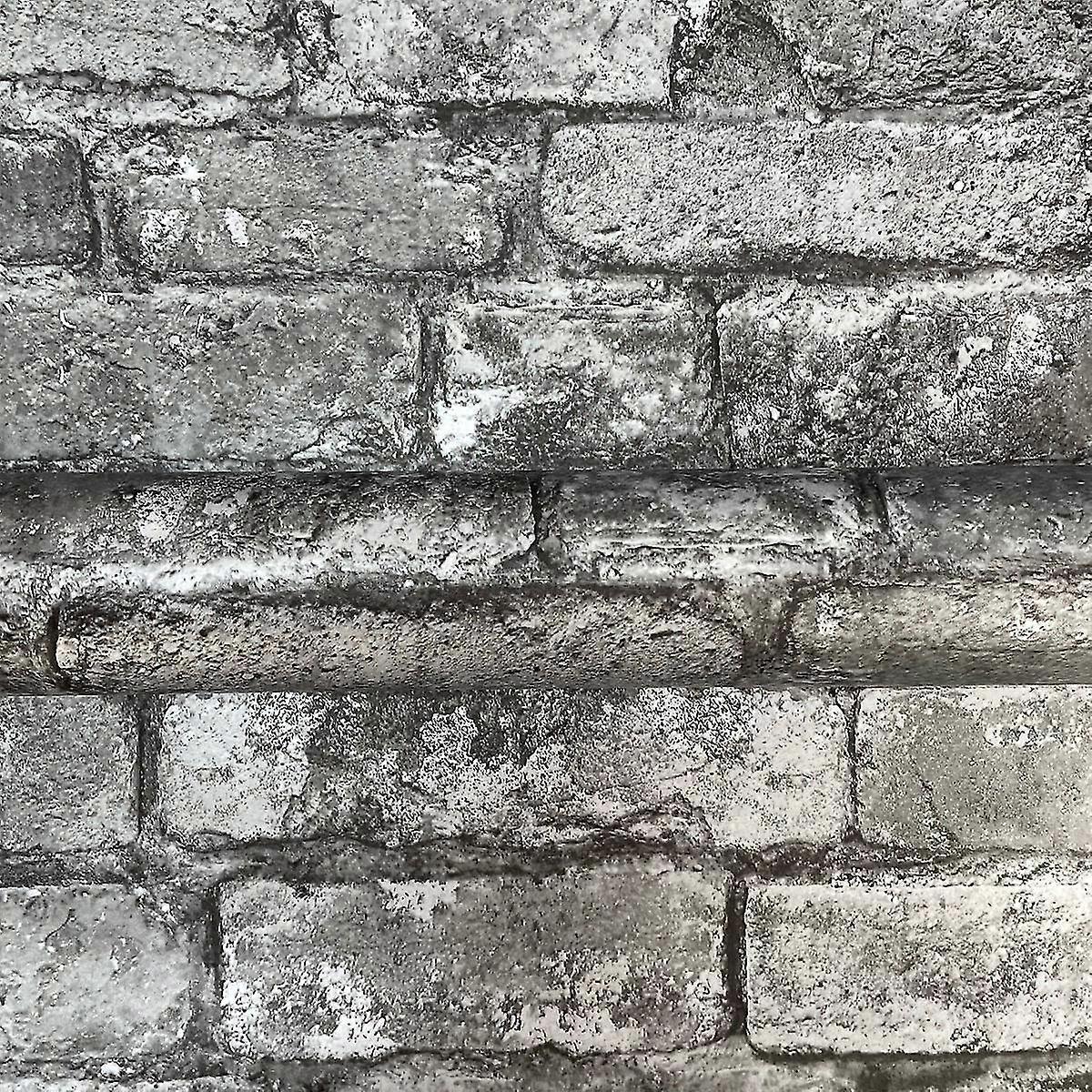 Charcoal Brick Effect Wallpaper Fine Decor FD31284