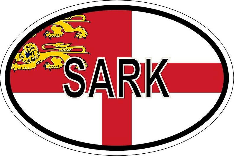 Sticker sticker oval oval flag code country sercq