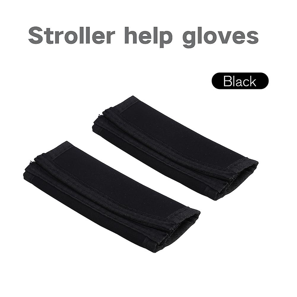 Set of 2 black protective covers for stroller handle, pram, baby, child