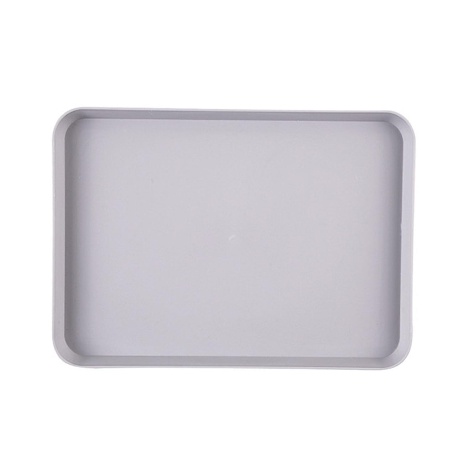 OuZhan Anti-slid Base Stackable Serving Tray Multi-use Smooth Surface Plastic Fruit Tray for Home