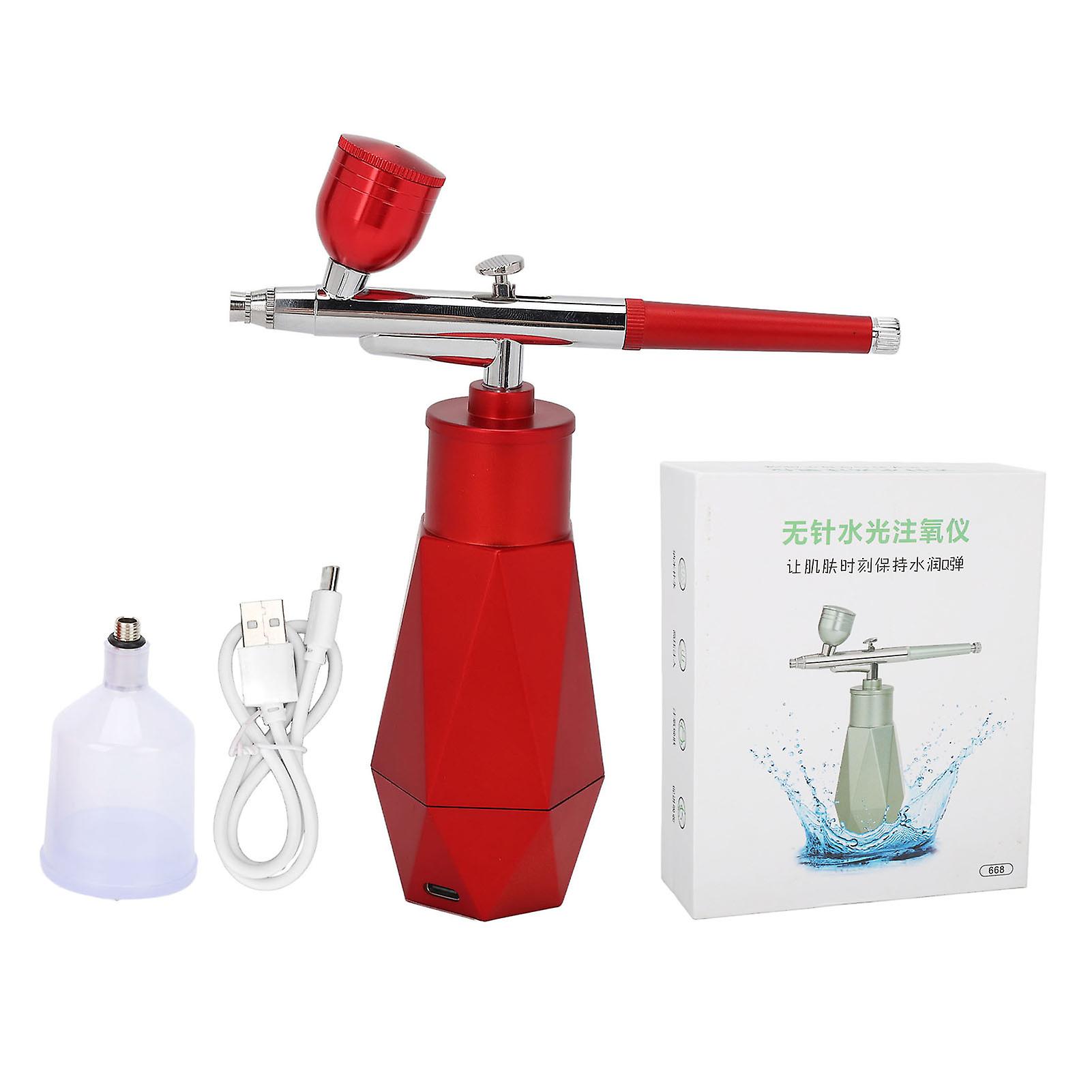 Facial Oxygen Injector High Pressure Fine Mist USB Rechargeable Handheld Face Moisturizing Sprayer Red