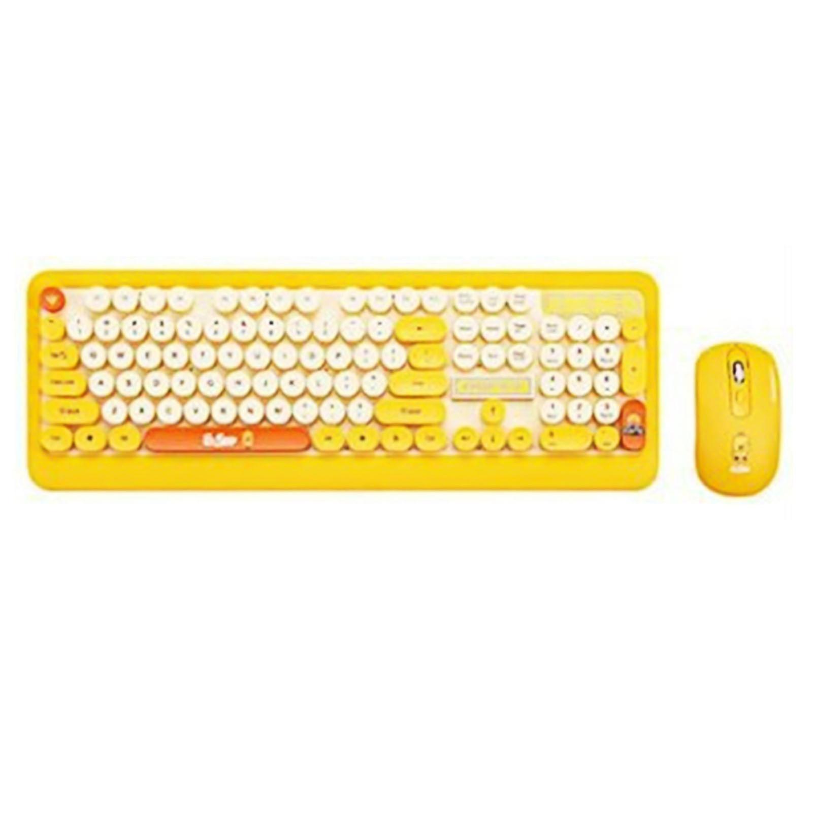 K68 Cartoon Waterproof Portable USB Optical Wireless Keyboard Mouse Kit for Notebook