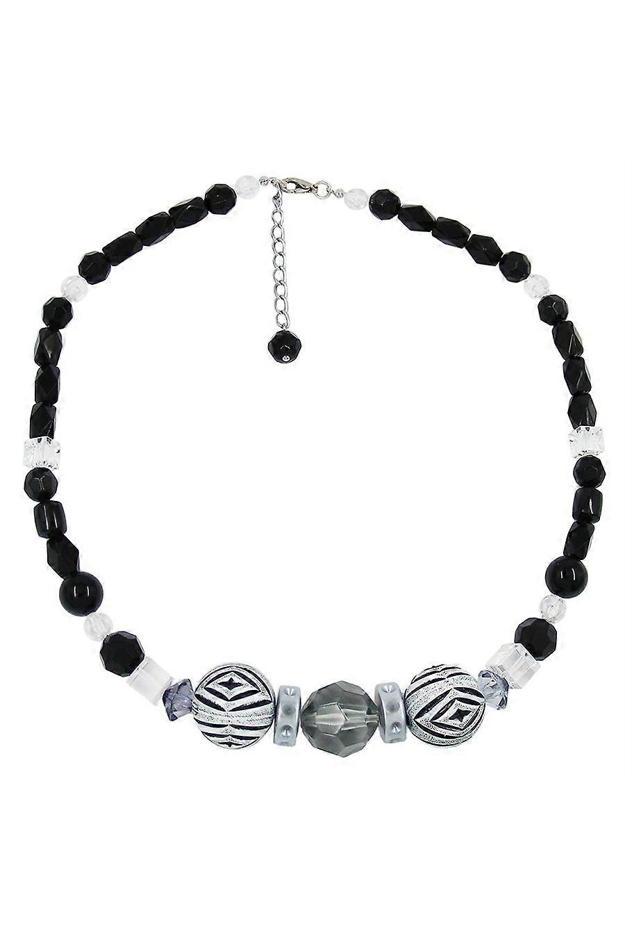 Necklace Black & White Beads 50cm - Gl02349