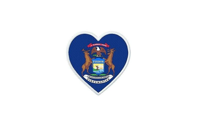 Patch badge ecusson prints thermocollant flag heart usa michigan