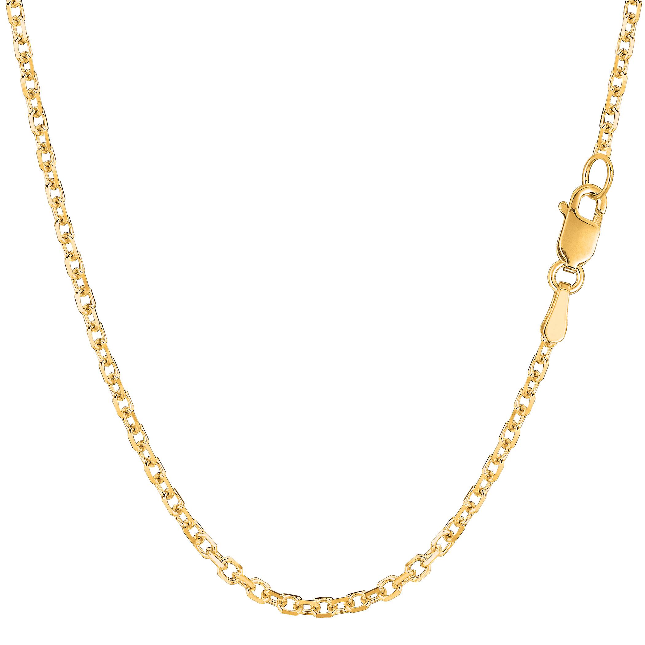 14 k イエロー ゴールド ケーブル リンク チェーン ネックレス、2.3 mm