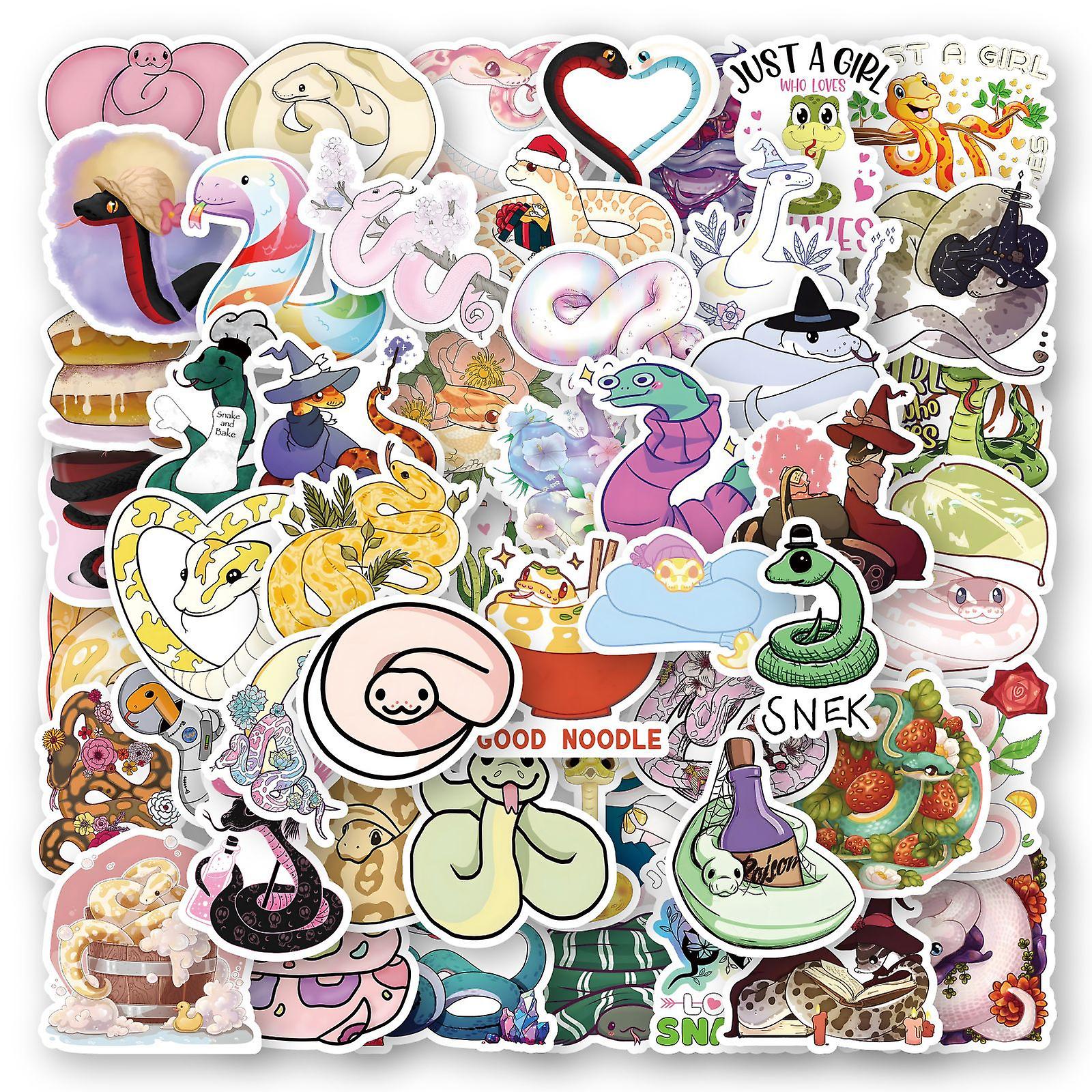 100 Sheets with 2 Types of Snake Pattern Stickers, Graffiti Stickers