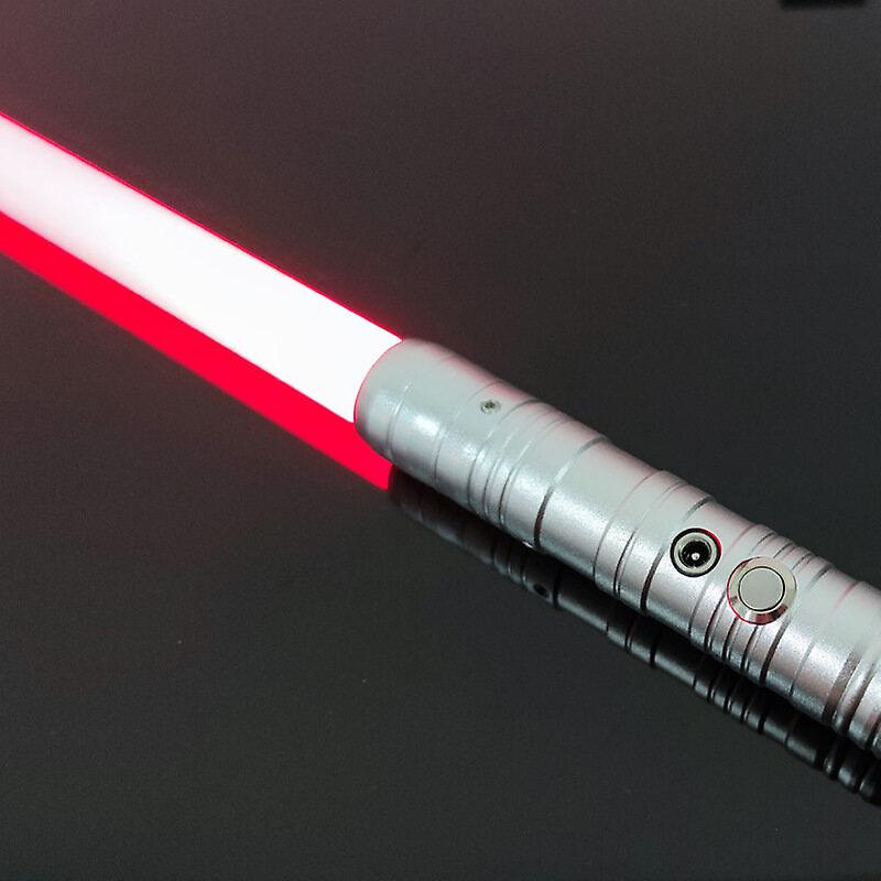 Rgb 7 Colors 2-in-1 Led Light Usb Rechargeable Metal Handle Dueling Sound Light Saber Cosplay Stage Props