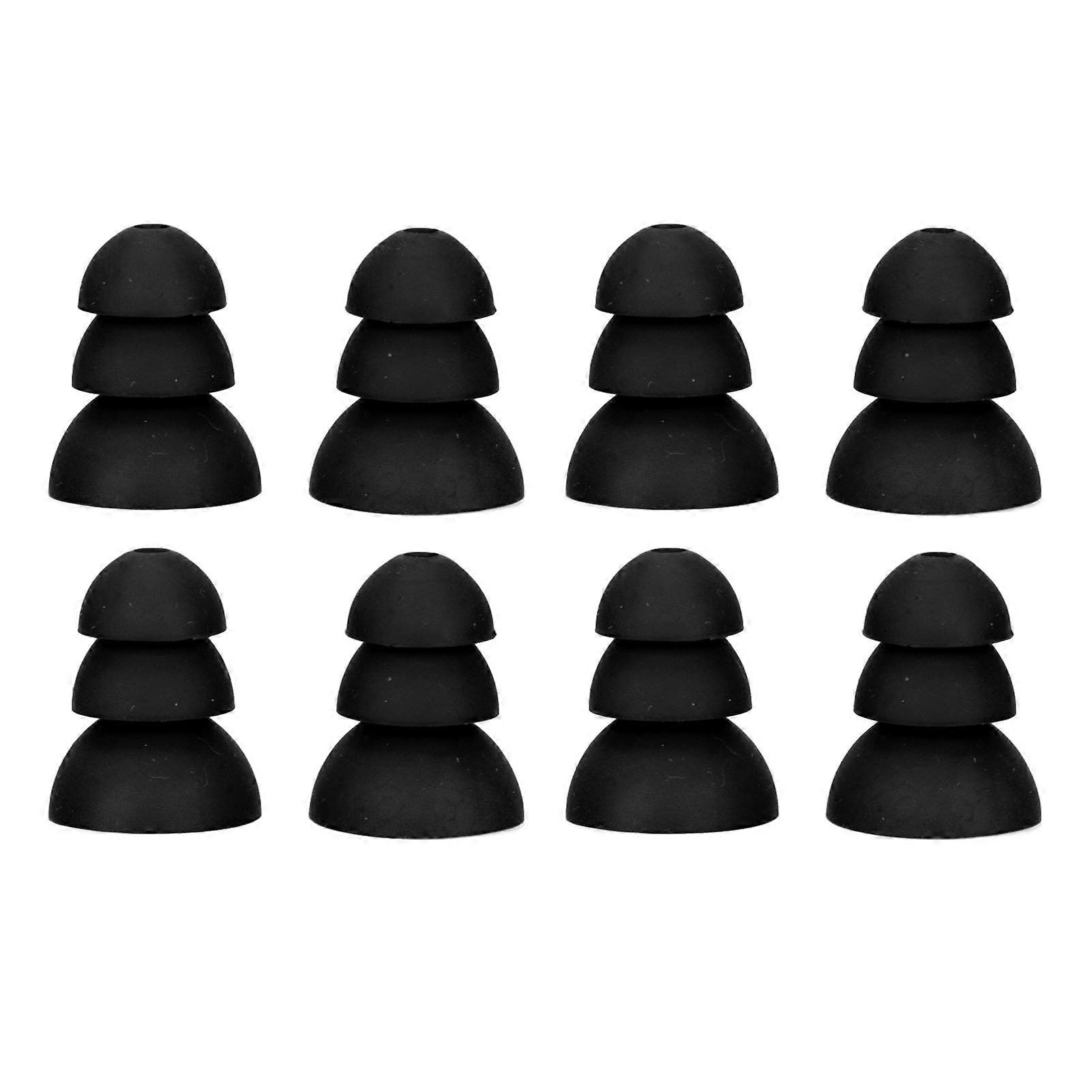 8pcs Hearing Aid Ear Tips 3 Layer Soft Silicone Replacement Bte Ite Pocket Hearing Aids Earplug Domesblack