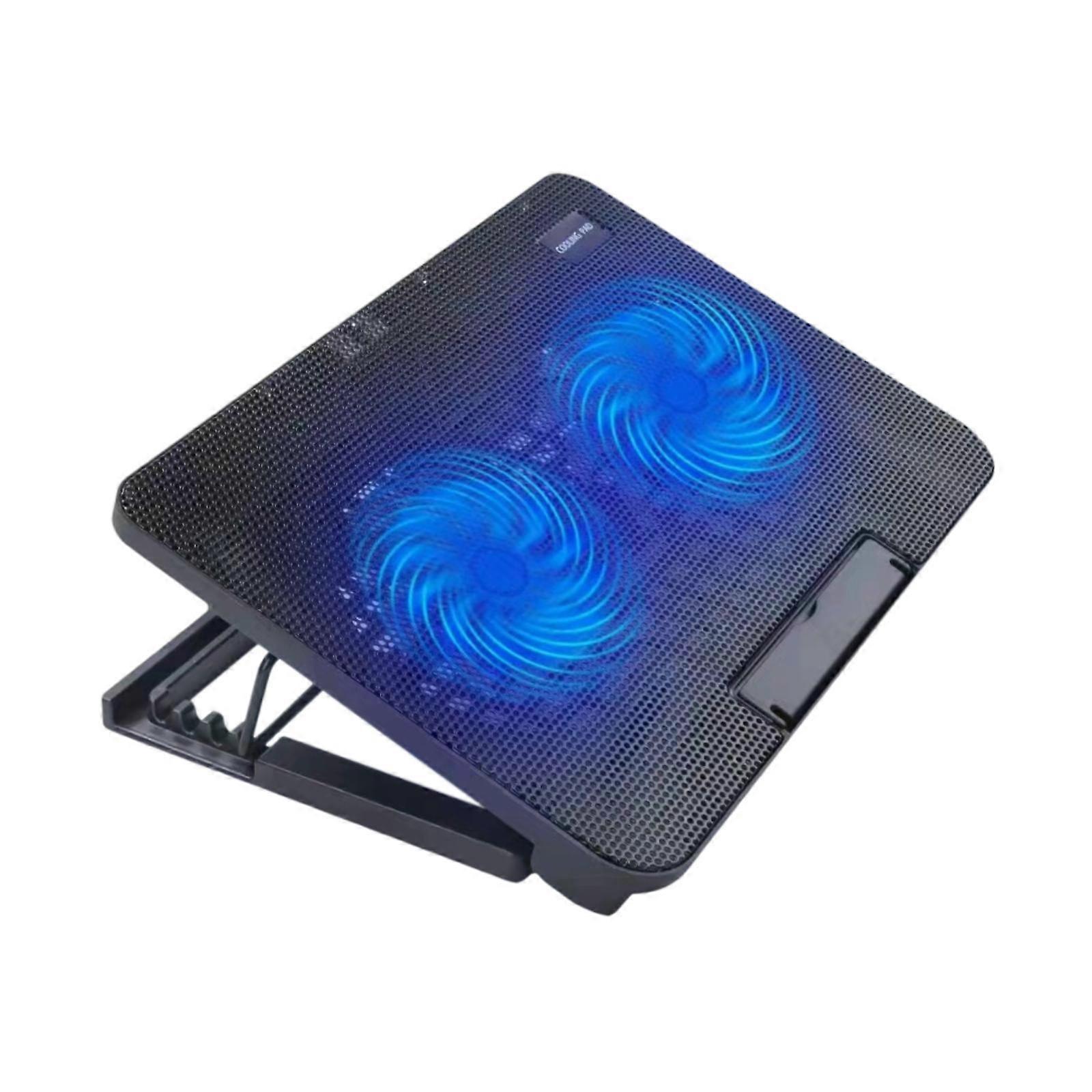 Notebook Laptop Cooler Fan Cooling Stand Sturdy Multipurpose with Blue Light