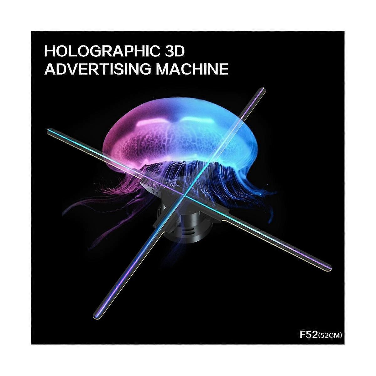 3D LED Holographic Projector Advertising Fan WiFi 720 LED APP Holographic Hologram Commercial Light Wall Mounted EU Plug