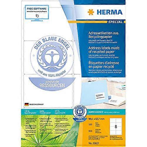 Herma Premium Quality Self-Adhesive Recycled Paper Labels A4 100pc (White)