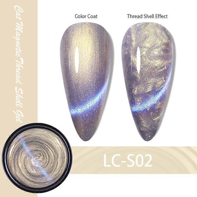 7ML القط المغناطيسي هلام طلاء الأظافر لؤلؤة شل الموضوع نمط 9D بريق شبه دائم نقع قبالة طلاء الأظافر الورنيش LC-S02