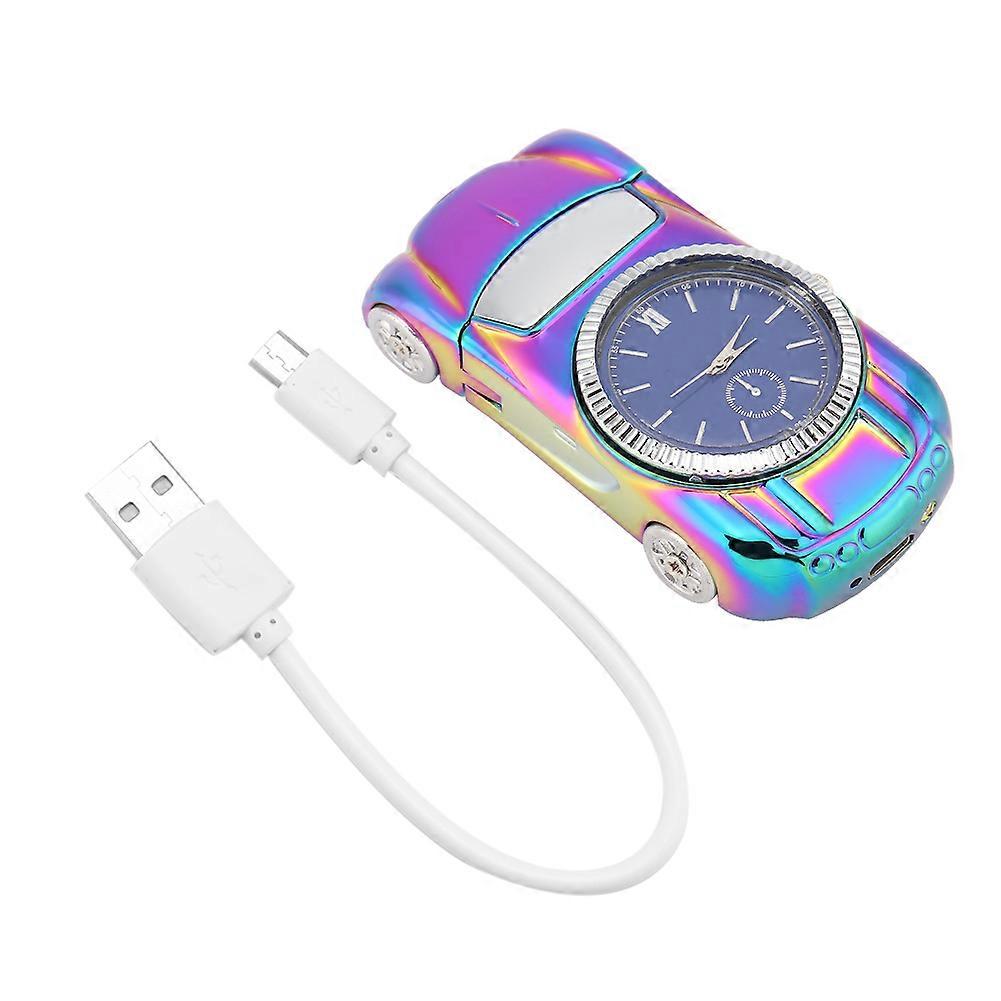 Multifunctional Lighter USB Rechargeable Windproof Cigarette Lighter & Watch Chromatic