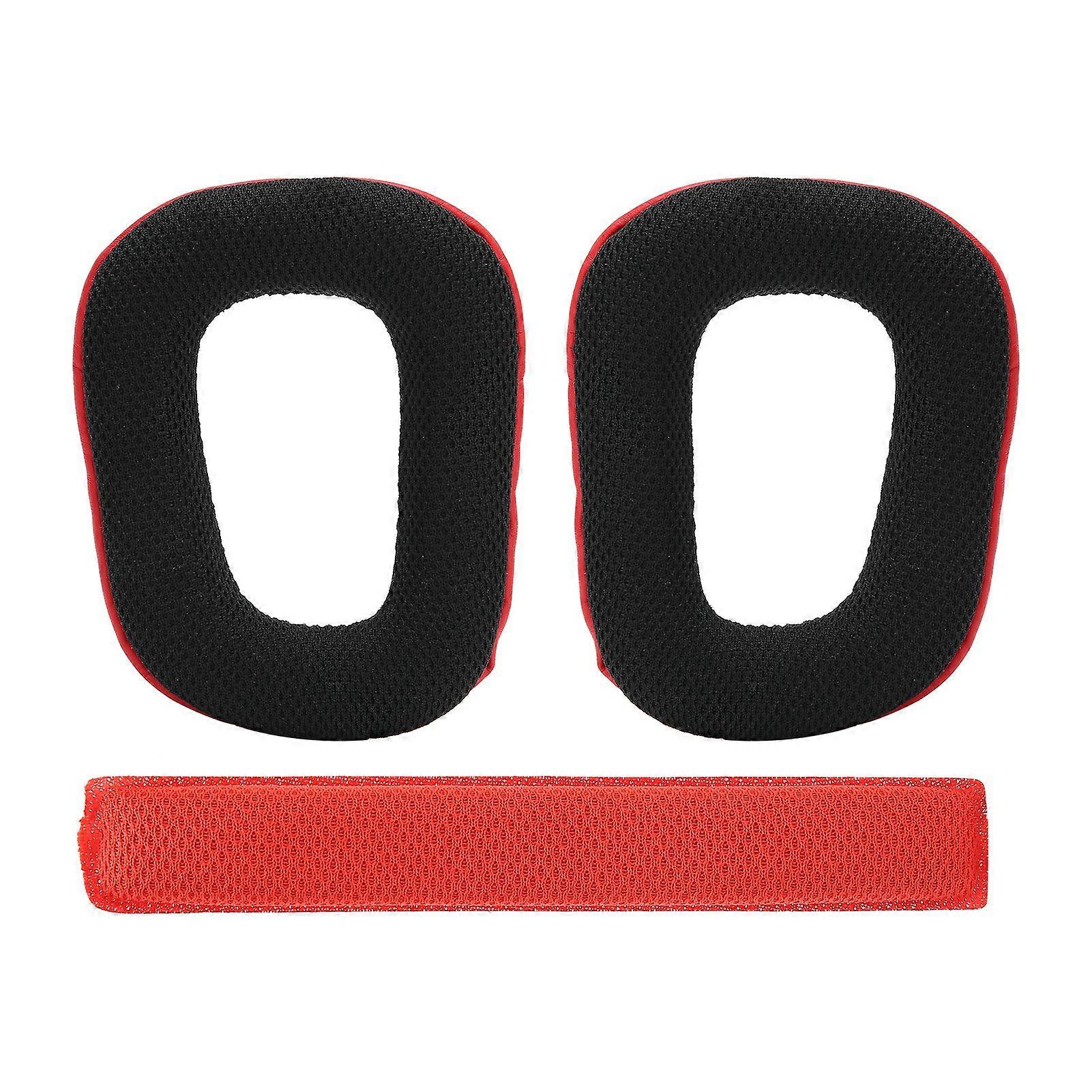 Fyz196 Headphone Earpads With Headband Pad Cushion Replacement For Logitech G930 Redred