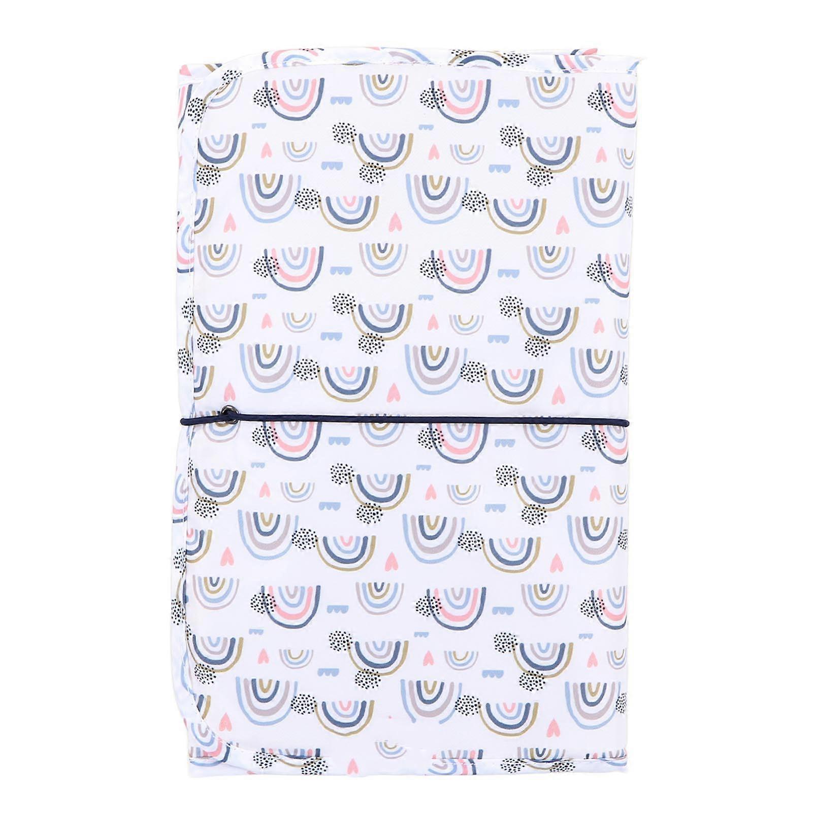 כרית החתלה ניידת ניילון נוח רב תכליתי עמיד למים כרית החתלה לתינוק לנסיעות הביתה קשת לבנה