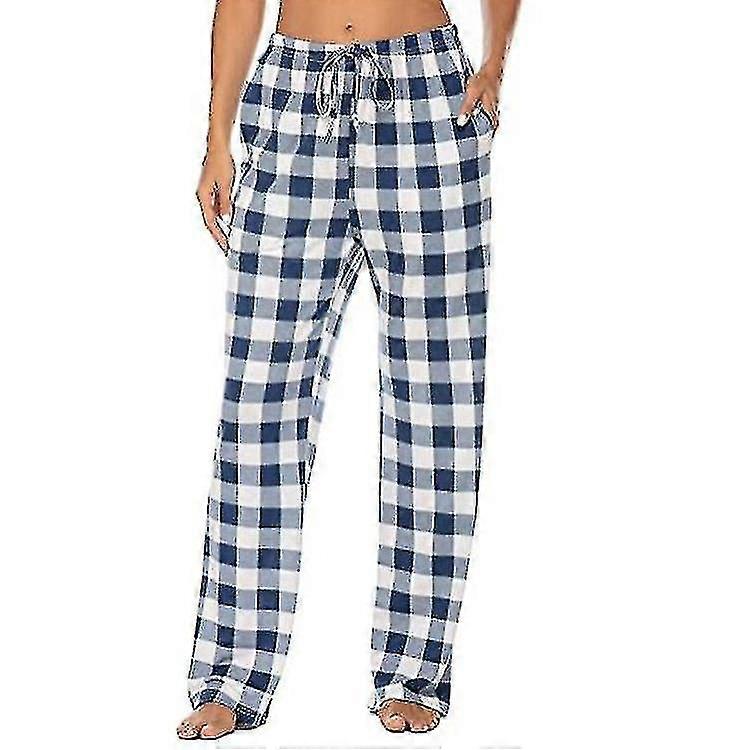 Herren Pyjamahose mit Taschen, Herren Soft Flanell Karierte Pyjama Schlafhose