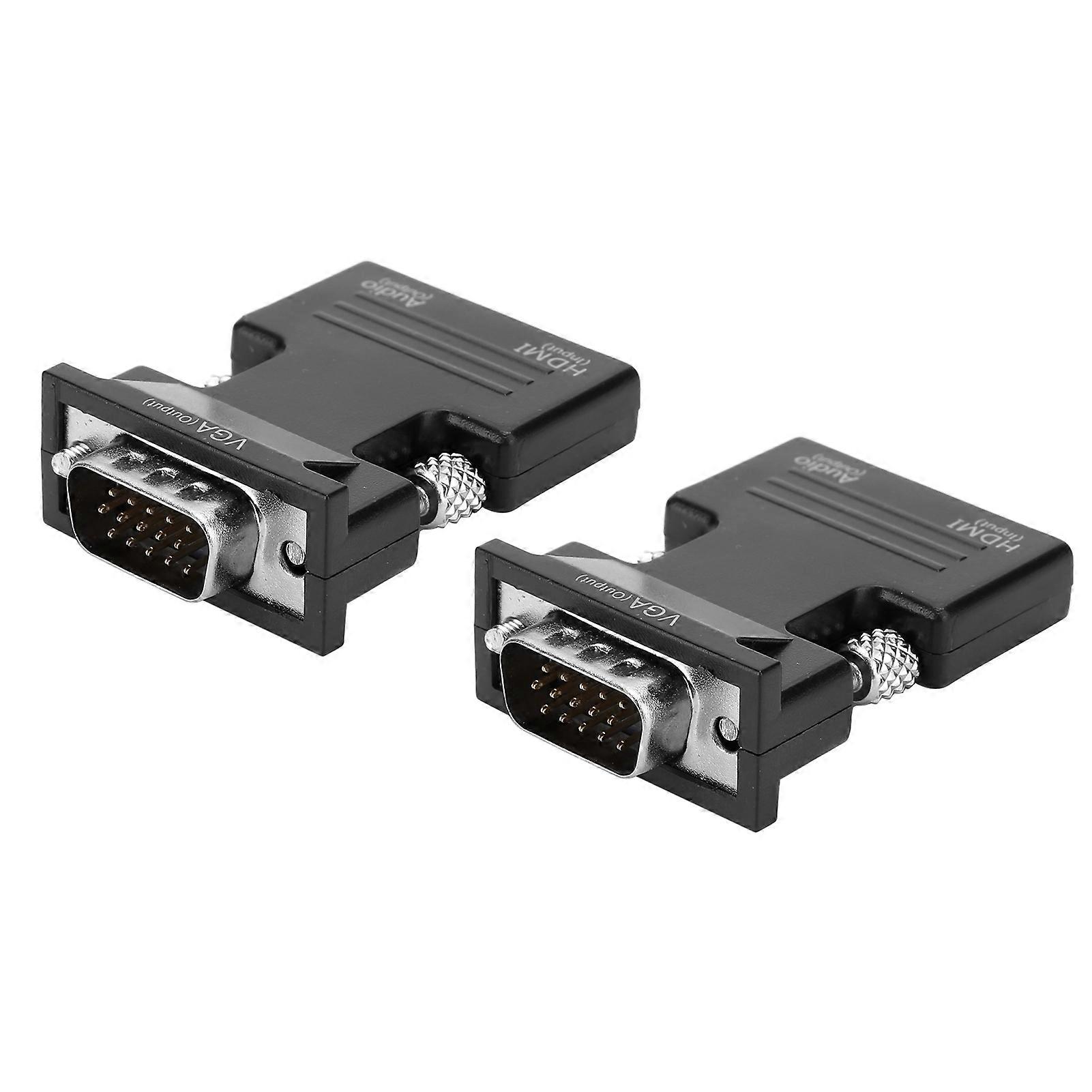 2pcs 1080P For HDMI to VGA Converter with Video Converter Computer Cable Adapters