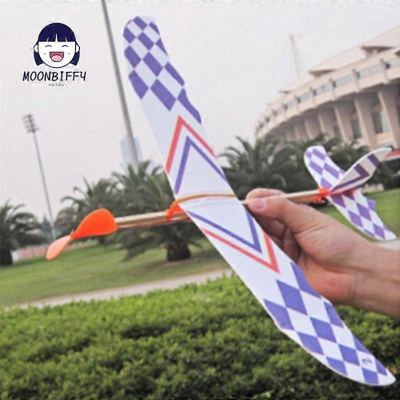 DIY Hand Throw Flying Glider Planes Elastic Rubber Band Powered Flying Airplane Plane Glider Assembly Model Toys For Children