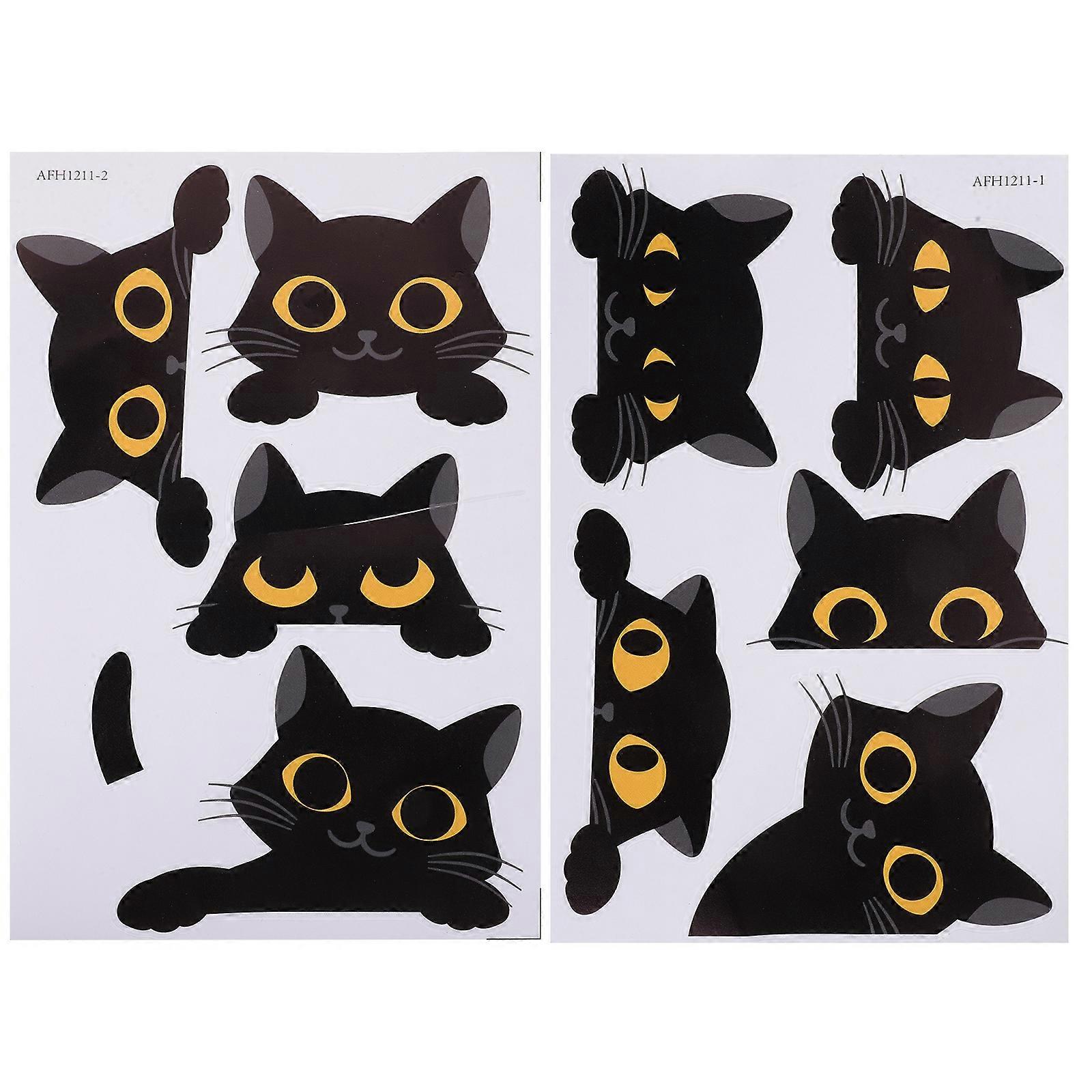 2 Sheets of Removable Switch Sticker Home Switch Decals Cat Pattern Socket Decals