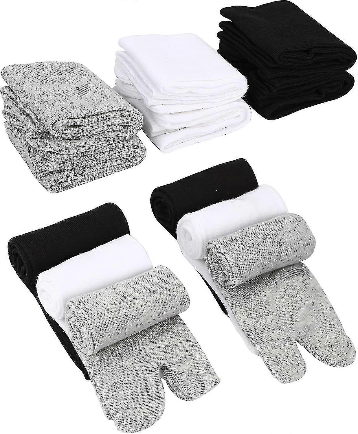 6 Pairs Unisex Tabi Flip Flop Socks Geta Socks Cotton Split Toe Tabi Socks