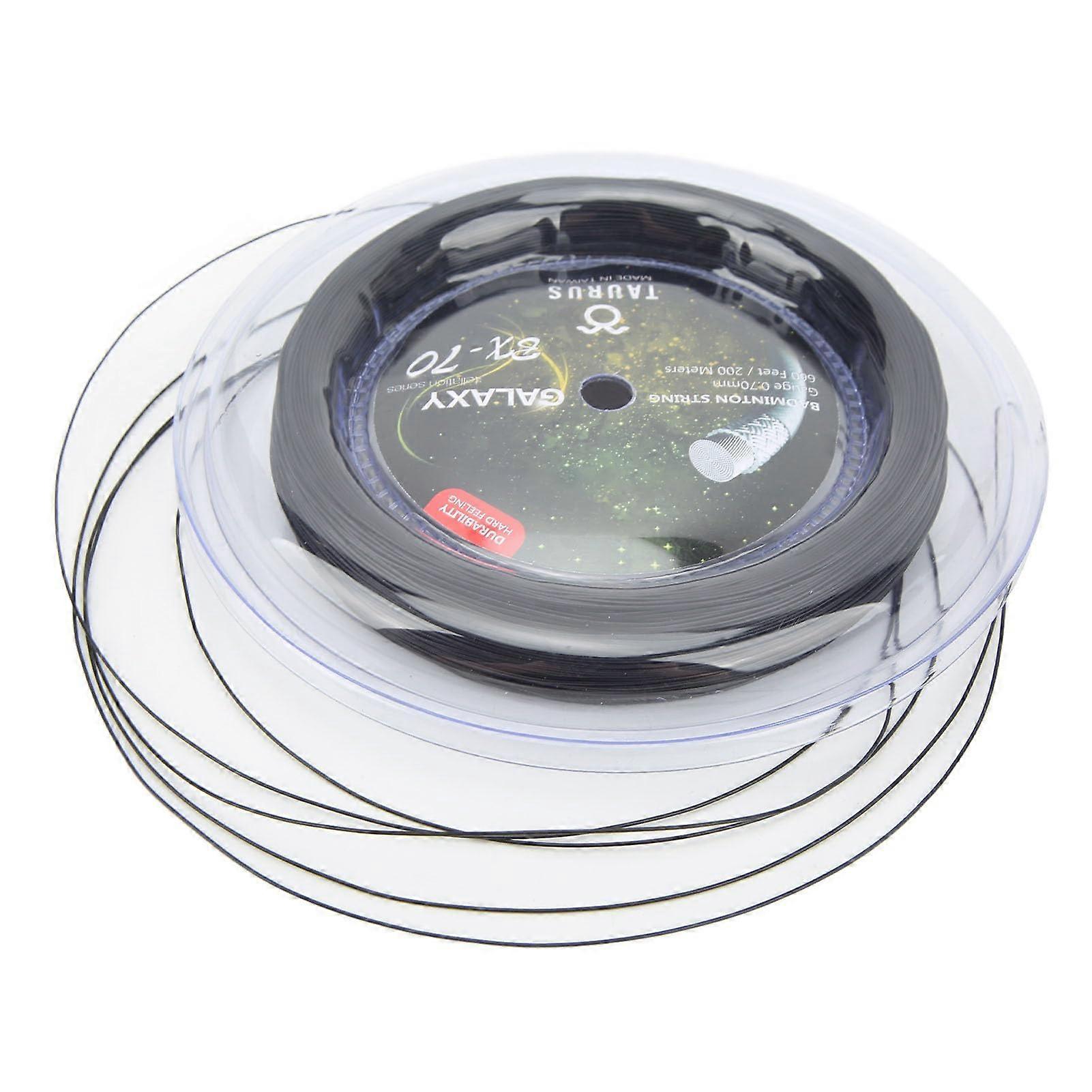 Badminton Racket String, High Elastic Badminton String, 200m Badminton String 0.7mm for Racquet String Line Badminton Repair Accessory(Black)