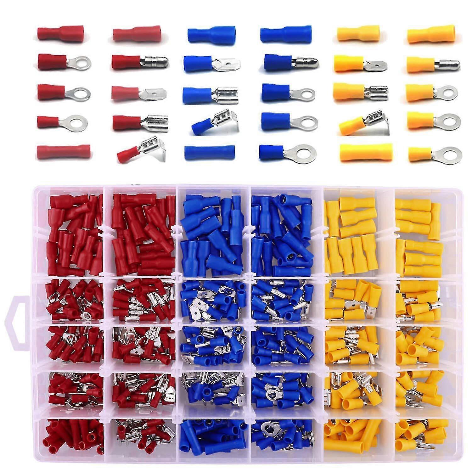 580pcs Boxed Cold-pressed Terminal Wiring Cable Lug Set