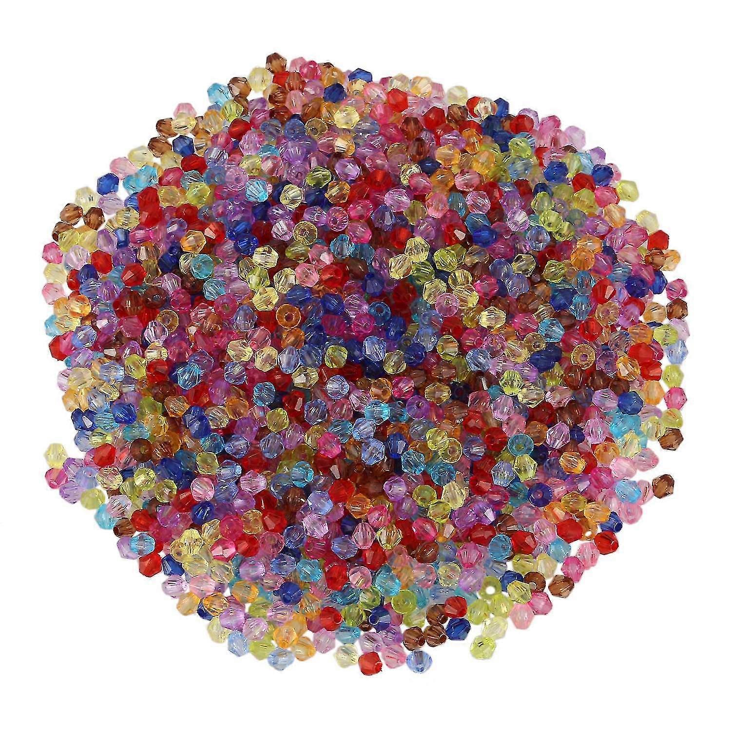 2000 Mixed Bicone Acrylic Spacers Beads 4x4mm