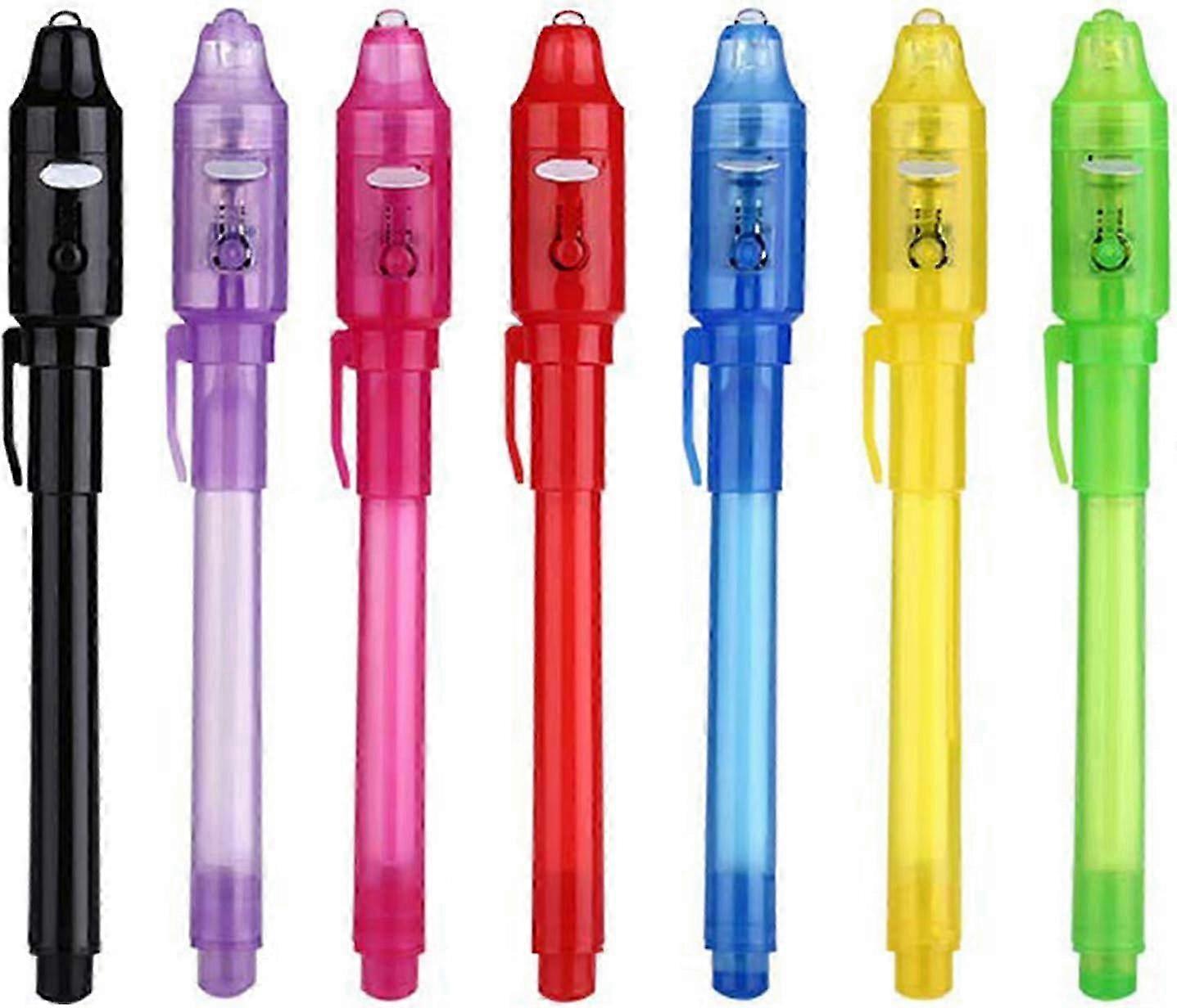 2024,Invisible Ink Pen 7pcs Spy Pen Invisible Disappearing Ink Pen with UV Light Magic Spy Marker for Secret Message and Kids Party Christmas Hallowee
