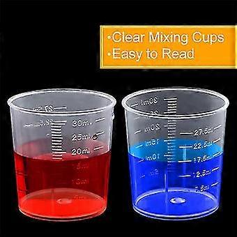 100 Pack 30ml/2oz Plastic Graduated Cups Transparent Scale Cups Clear Epoxy Mixing Cups With 100 Pc