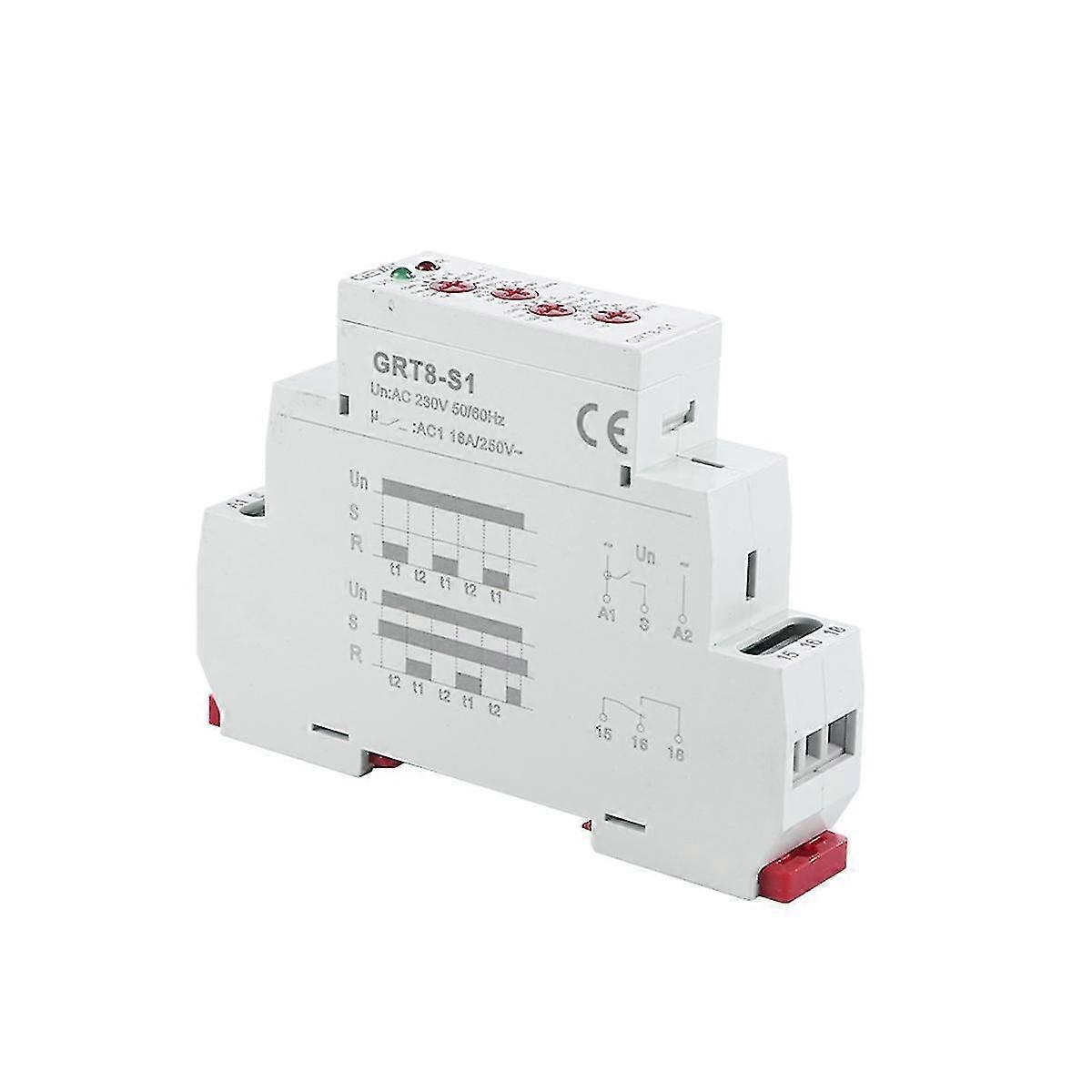 Grt8-s Asymmetric Cycle Timer Relay Spdt 16a Electronic Repeat Relay, Grt8-s1 Ac230v