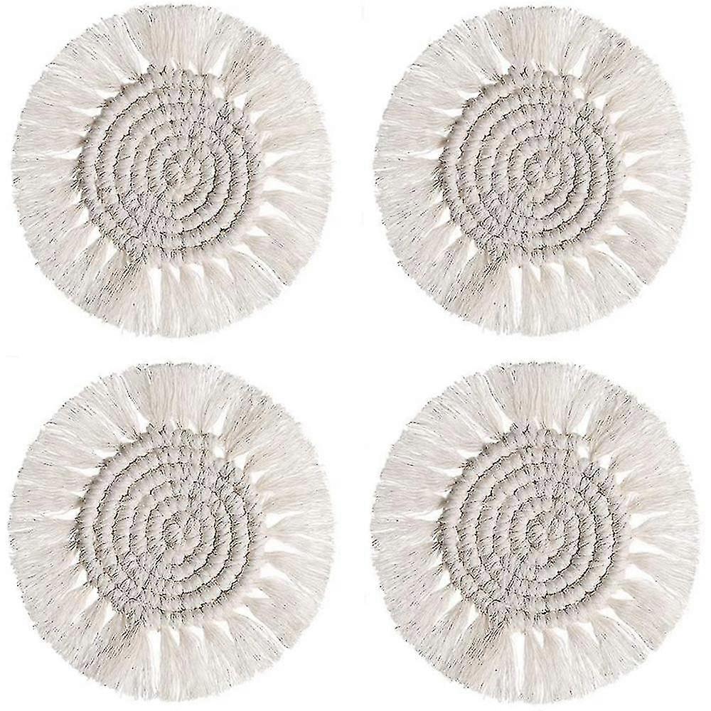 Coasters For Drinks Absorbent Woven Coasters Set Handmade Coasters-4pc
