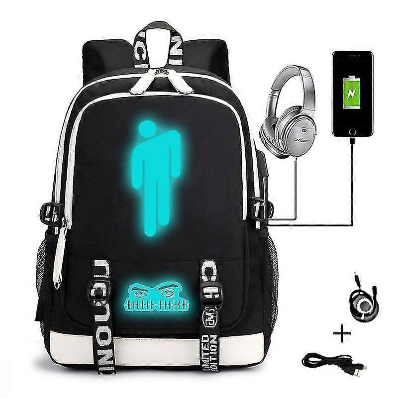 بيلي إيليش بيلي إيليش نمط USB شحن حقيبة الظهر حقيبة مدرسية للطالب حقيبة مدرسية خارجية الكتف